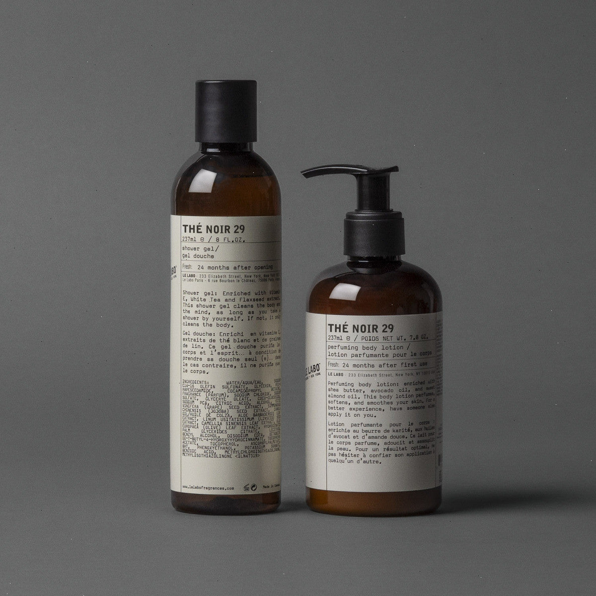 THÉ NOIR 29 BODY CARE SET | perfuming body lotion & shower gel
